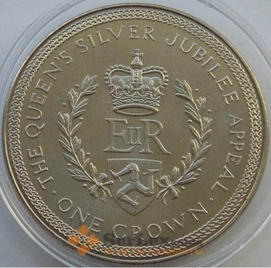 Мэн остров 1 крона 1977 КМ42 AUNC 25 лет Правления арт. 13636