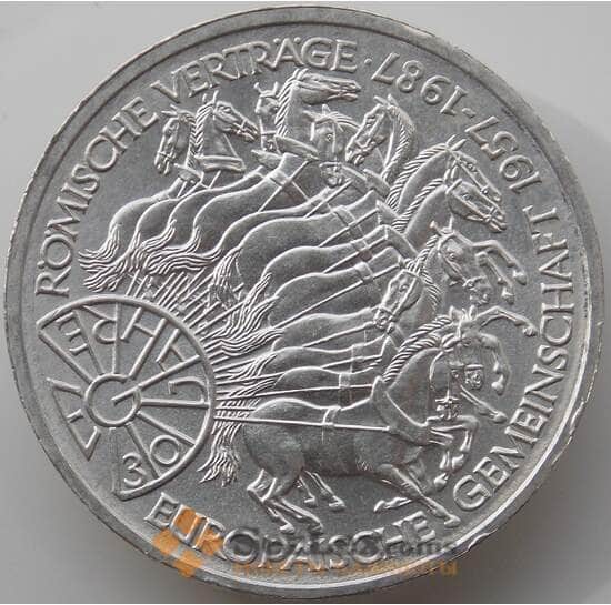 Германия 10 марок 1987 G КМ167 UNC 30 лет Римский договор арт. 11654
