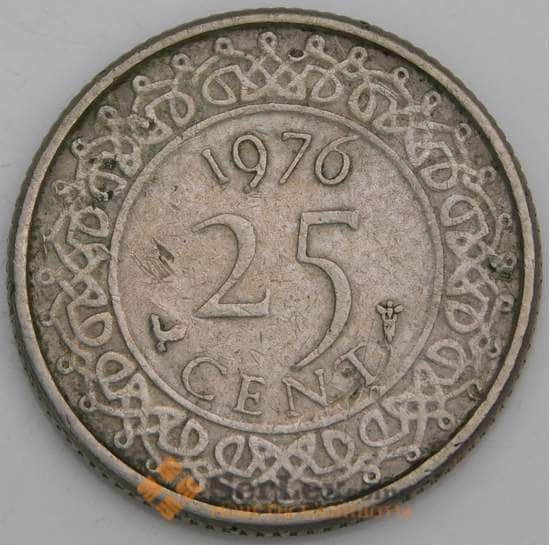 Суринам монета 25 центов 1976 КМ14 VF арт. 46307