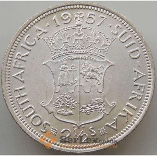 Южная Африка ЮАР 2 1/2 шиллинга 1957 КМ51 UNC Серебро арт. 14661 Южная Африка ЮАР 2 1/2 шиллинга 1957 КМ51 UNC Серебро арт. 14661