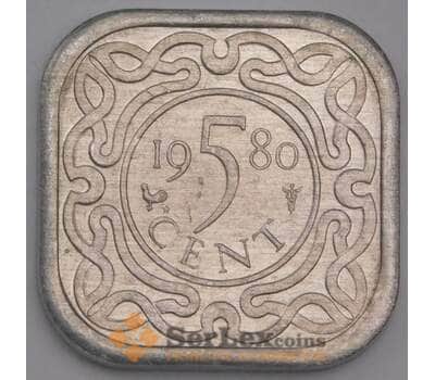 Суринам монета 5 центов 1980 КМ12а UNC арт. 41485