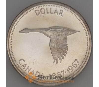 Монета Канада 1 доллар 1967 КМ70 BU Серебро Гусь (J05.19)  арт. 18578
