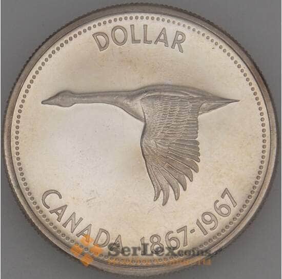 Канада 1 доллар 1967 КМ70 BU Серебро Гусь (J05.19)  арт. 18578