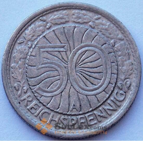 Германия 50 пфеннигов 1937 А КМ49 aUNC (J05.19) арт. 16809