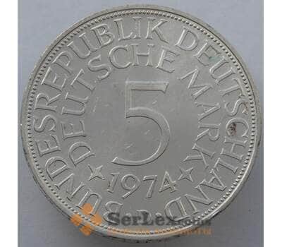 Монета Германия 5 марок 1974 D КМ112 BU Серебро (J05.19) арт. 14928