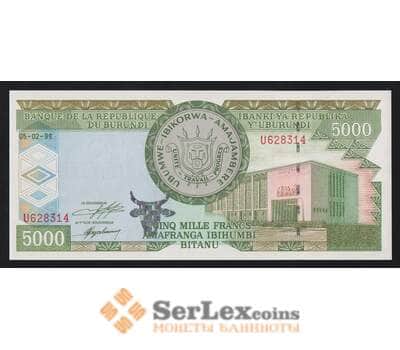 Бурунди 5000 франков 1999 Р42а UNC арт. 54648