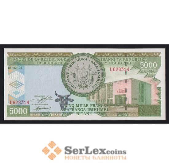 Бурунди 5000 франков 1999 Р42а UNC арт. 54648