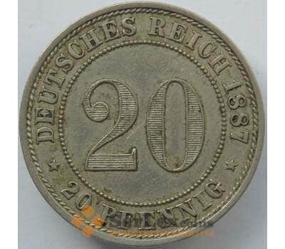 Монета Германия 20 пфеннингов 1887 А КМ9 XF (J05.19) арт. 14799