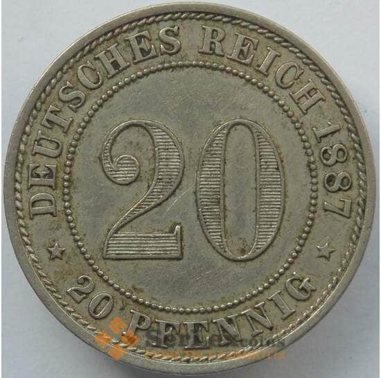 Германия 20 пфеннингов 1887 А КМ9 XF (J05.19) арт. 14799