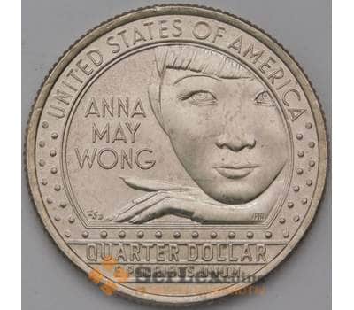 США 25 центов 2022 P №5 Женщины Анна Мэй Вонг арт. 38366