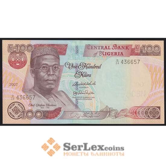 Нигерия банкнота 100 Найра 2007 Р28 UNC арт. 41034