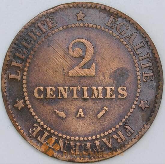 Франция 2 сантима 1888 А КМ827 VF- арт. 57308