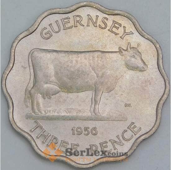 Гернси 3 пенса 1956 КМ17 UNC арт. 56453