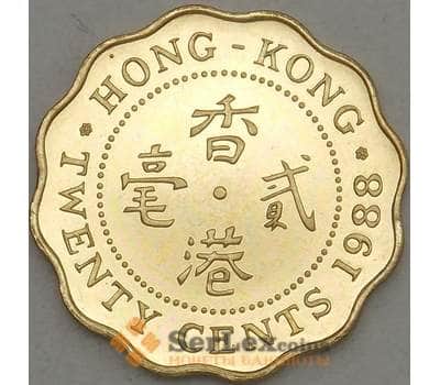 Монета Гонконг 20 центов 1988 КМ59 Proof (n17.19) арт. 21244