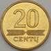 Монета Литва 20 центов 1997 КМ107 aUNC арт. 18803