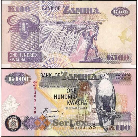 Замбия 100 квача 2011 Р38 UNC арт. 22066
