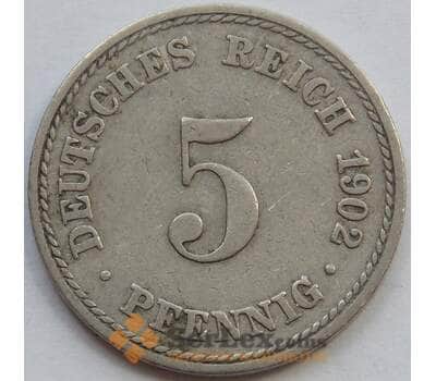 Монета Германия 5 пфеннигов 1902 КМ11 XF (J05.19) арт. 15046