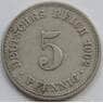 Германия 5 пфеннигов 1902 КМ11 XF (J05.19) арт. 15046