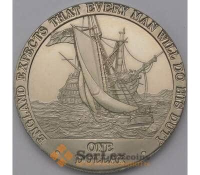 Монета Острова Кука 1 доллар 2007 КМ773 Корабль HMS Victory арт. 36972