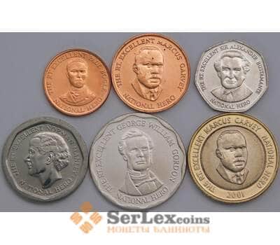 Ямайка набор монет 10, 25 центов, 1, 5, 10, 20 долларов (6 шт.) 1996-2008 UNC арт. 43704