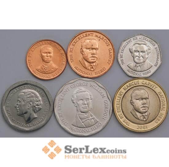Ямайка набор монет 10, 25 центов, 1, 5, 10, 20 долларов (6 шт.) 1996-2008 UNC арт. 43704