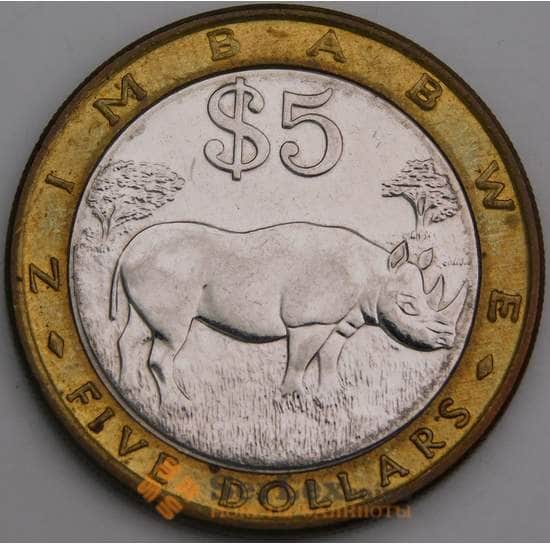 Зимбабве 5 долларов 2001 КМ13 АU арт. 46407