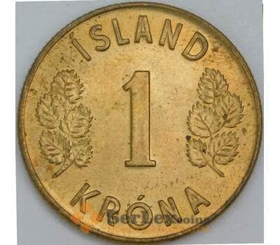 Монета Исландия 1 крона 1975 КМ12a UNC арт. 15854