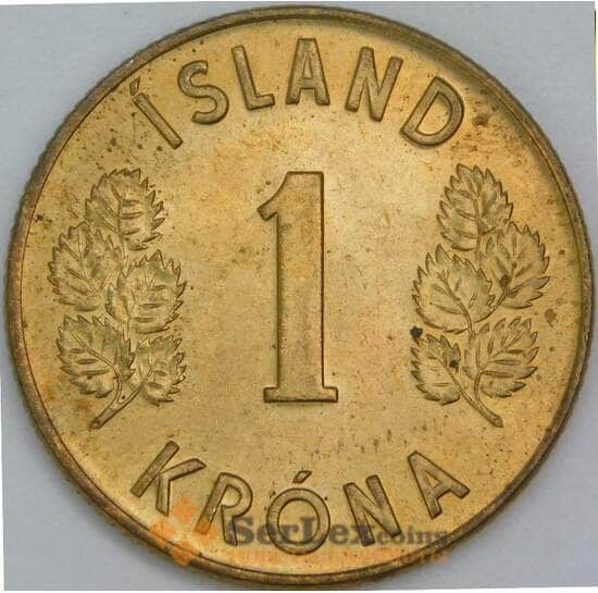 Исландия 1 крона 1975 КМ12a UNC арт. 15854