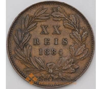 Монета Португалия 20 рейс 1884 КМ527 XF арт. 28888