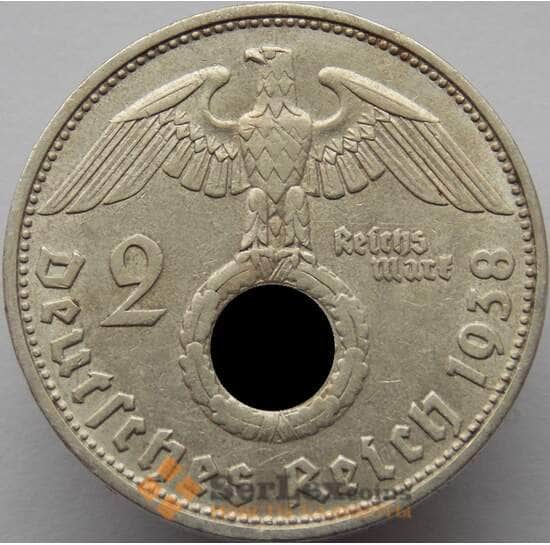 Германия 2 марки 1938 D КМ487 VF арт. 8939