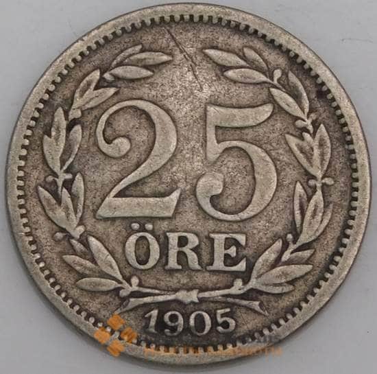 Швеция монета 25 эре 1905 КМ739 VF арт. 47195