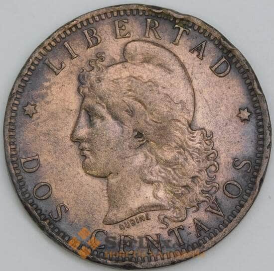 Аргентина 2 сентаво 1891 КМ33 VF арт. 8139