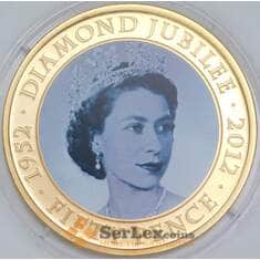 Джерси 50 пенсов 2011 UC216 Proof 60 лет коронации  арт. 56798