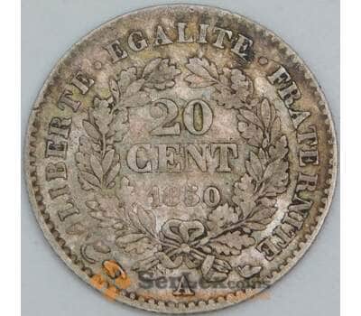 Франция 20 сантимов 1850 КМ758 VF арт. 56491