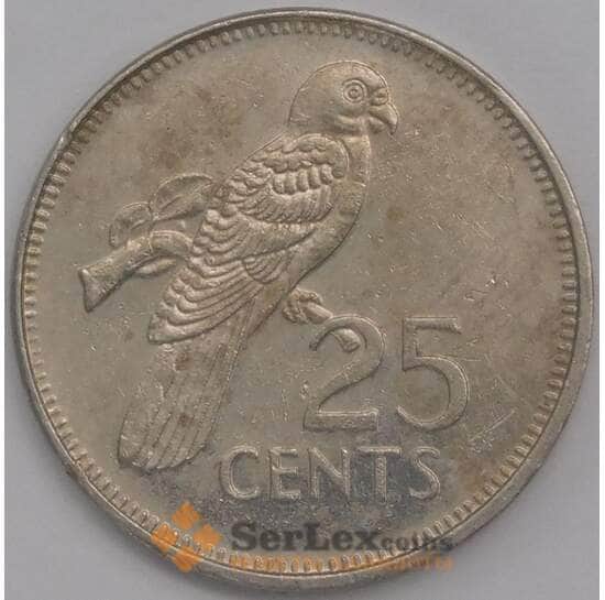 Сейшельские острова монета 25 центов 1989 КМ49 XF арт. 42164