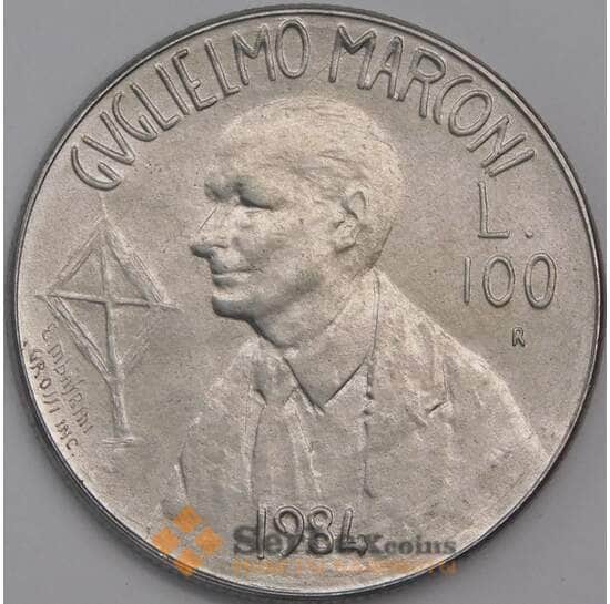 Сан-Марино монета 100 лир 1984 КМ165 UNC Ученые арт. 41556