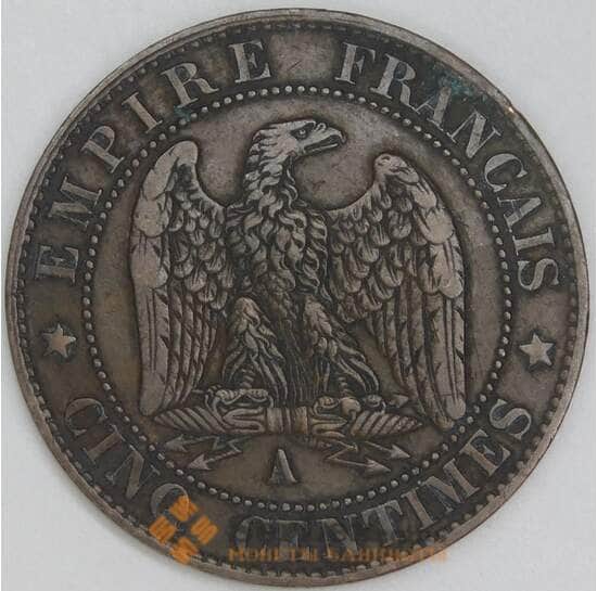 Франция 5 сантимов 1864 А КМ797 VF+ арт. 54910