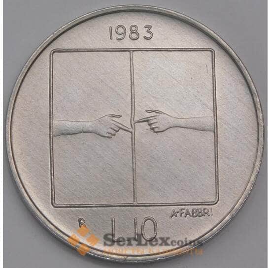 Сан-Марино монета 10 лир 1983 КМ148 UNC Ядерная угроза арт. 41513