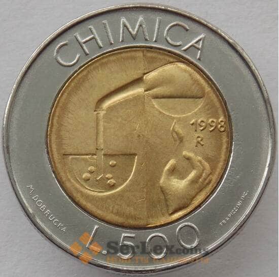 Сан-Марино монета 500 лир 1998 КМ383 UNC Химия арт. 15644