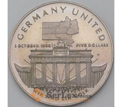 Монета Маршалловы острова 5 долларов 1990 КМ33 Объединение Германии арт. 26332