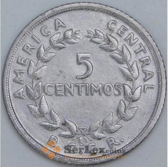 Коста-Рика 5 сентимо 1953 КМ184.1а XF арт. 57211