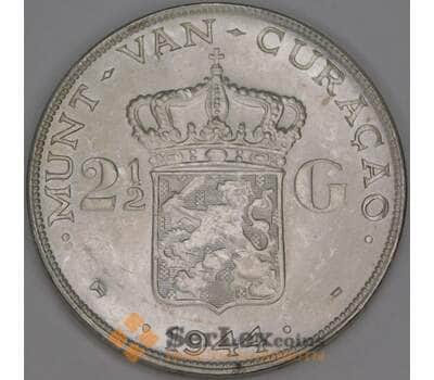 Кюрасао 2 1/2 гульдена 1944 КМ46 aUNC арт. 52791