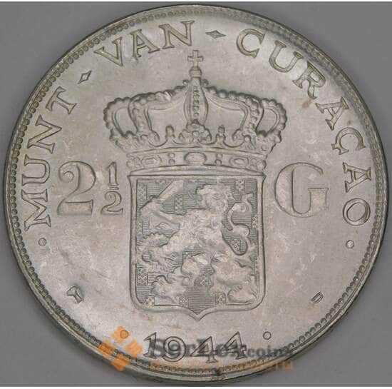 Кюрасао 2 1/2 гульдена 1944 КМ46 aUNC арт. 52791