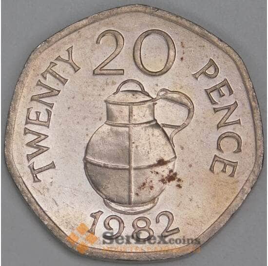 Гернси 20 пенсов 1982 КМ38 AU арт. 38455 Гернси 20 пенсов 1982 КМ38 AU арт. 38455
