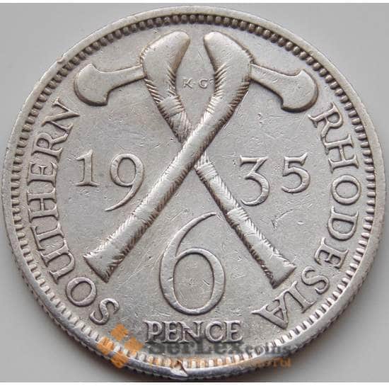 Южная Родезия 6 пенсов 1935 КМ2 VF арт. 8390