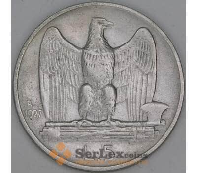 Италия 5 лир 1927 КМ67.1 VF  арт. 53759