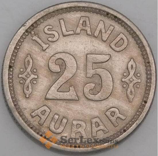 Исландия монета 25 эйре 1925 КМ2 XF арт. 46086