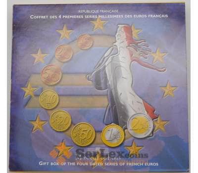 Монета Франция Комплект Официальных наборов 1 цент - 2 евро 1999, 2000, 2001, 2002 (4шт*3,88 ) BU арт. 28550