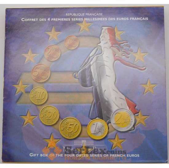 Франция Комплект Официальных наборов 1 цент - 2 евро 1999, 2000, 2001, 2002 (4шт*3,88 ) BU арт. 28550