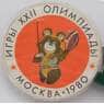 Значок Олимпийские игры XXII Мишка Фехтование арт. 37747